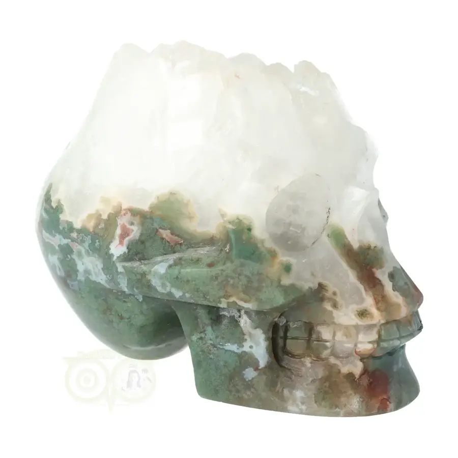 Mosagaat - Bergkristal geode schedel Nr 289 - 1051 gram-8