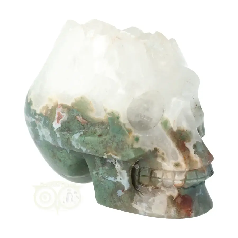 Mosagaat - Bergkristal geode schedel Nr 289 - 1051 gram-9