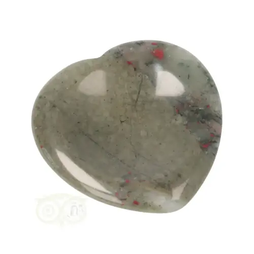 Drakenbloed Jaspis  hart worry stone Nr 9 