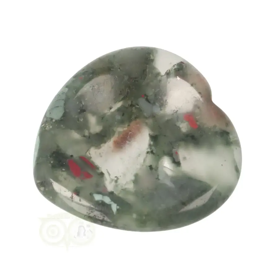 Drakenbloed Jaspis  hart worry stone ( Zorgen steen ) Nr 10-3