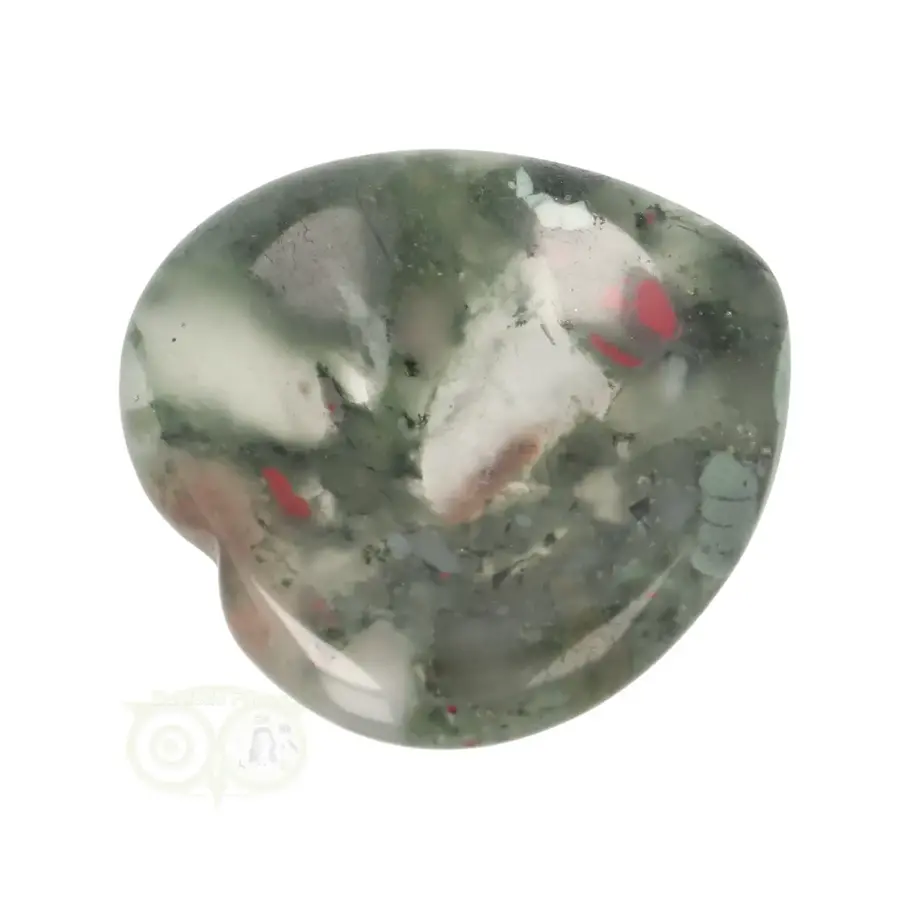 Drakenbloed Jaspis  hart worry stone ( Zorgen steen ) Nr 10-5