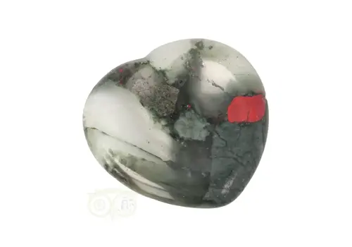 Drakenbloed Jaspis  hart worry stone Nr 11 