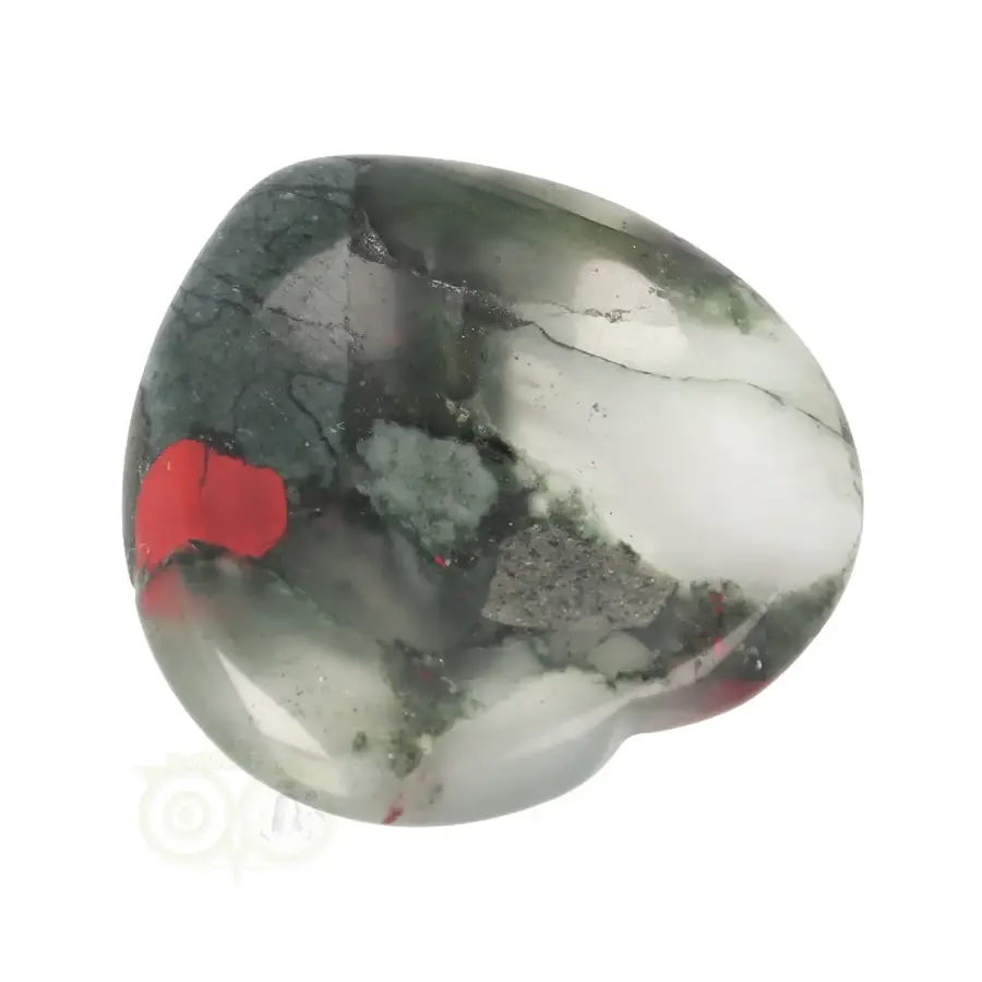 Drakenbloed Jaspis  hart worry stone ( Zorgen steen ) Nr 11-4