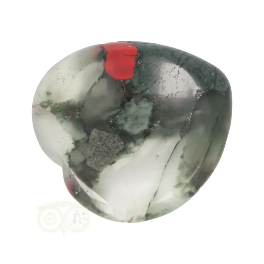 Drakenbloed Jaspis  hart worry stone ( Zorgen steen ) Nr 11-5