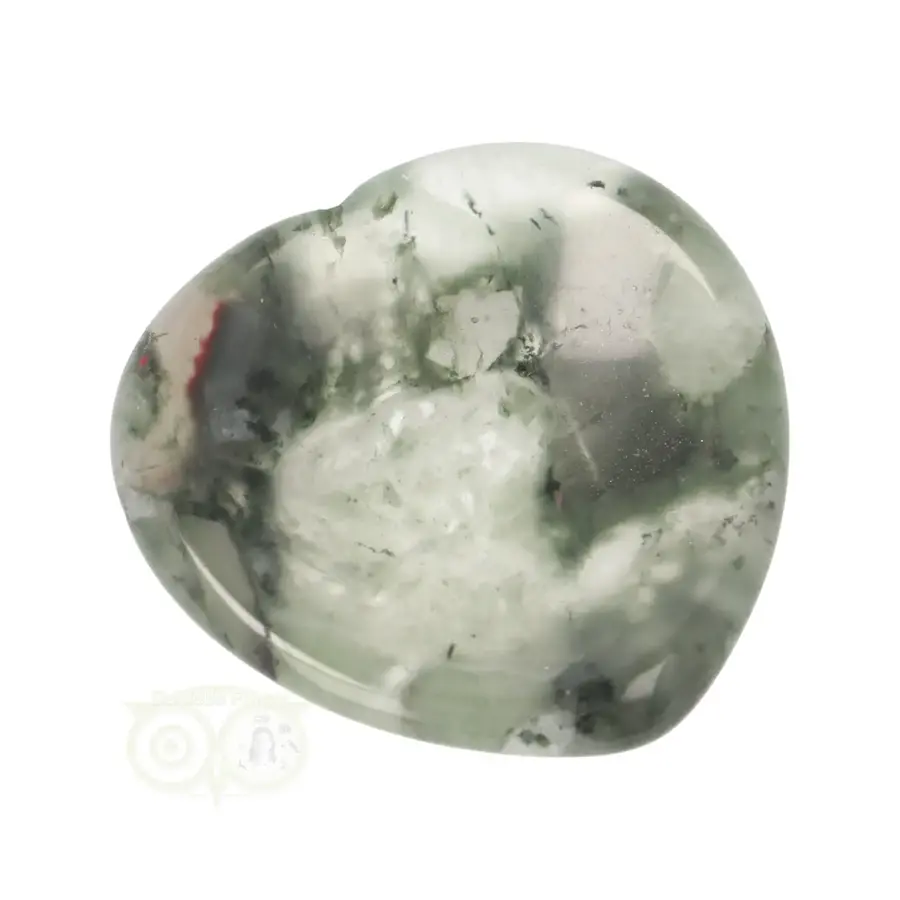 Drakenbloed Jaspis  hart worry stone ( Zorgen steen ) Nr 14-1