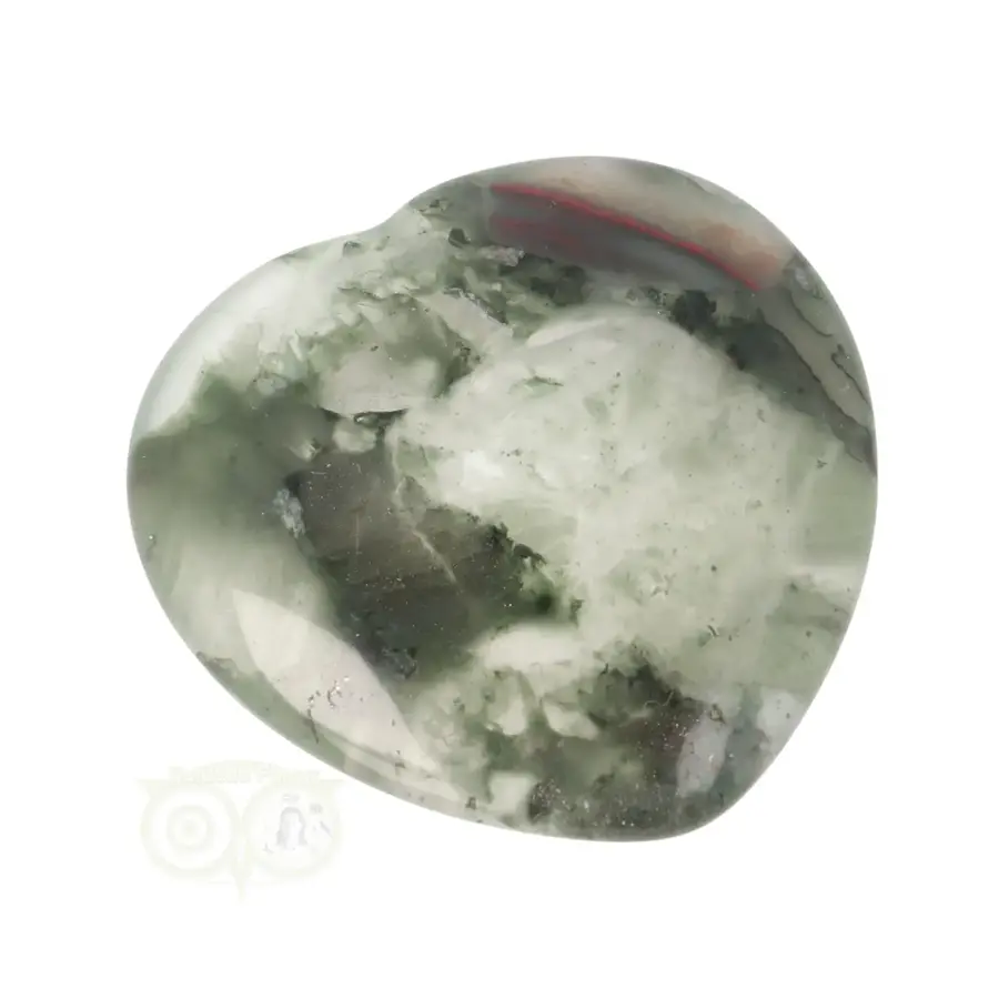 Drakenbloed Jaspis  hart worry stone ( Zorgen steen ) Nr 14-6