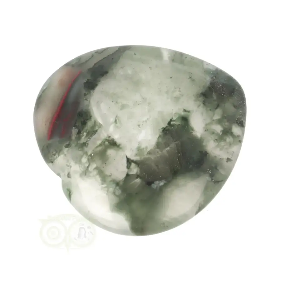 Drakenbloed Jaspis  hart worry stone ( Zorgen steen ) Nr 14-9
