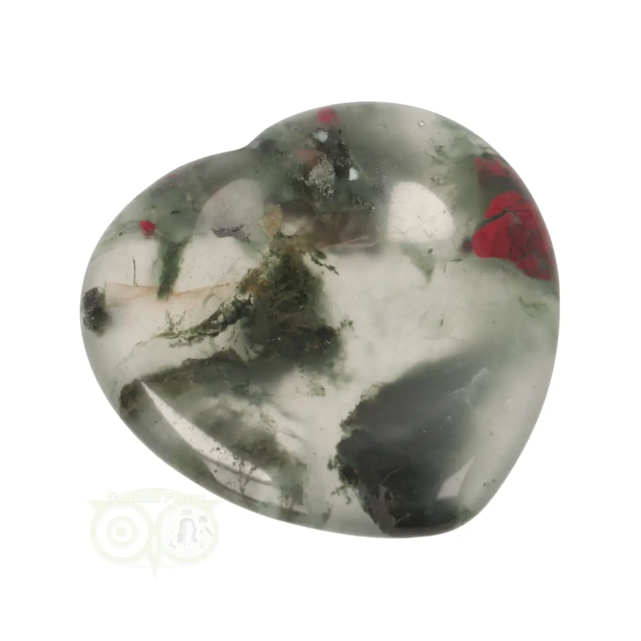 Drakenbloed Jaspis  hart worry stone Nr 16