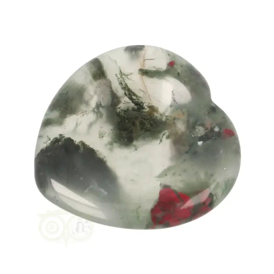 Drakenbloed Jaspis  hart worry stone ( Zorgen steen ) Nr 16-3