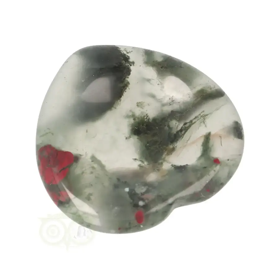 Drakenbloed Jaspis  hart worry stone ( Zorgen steen ) Nr 16-4