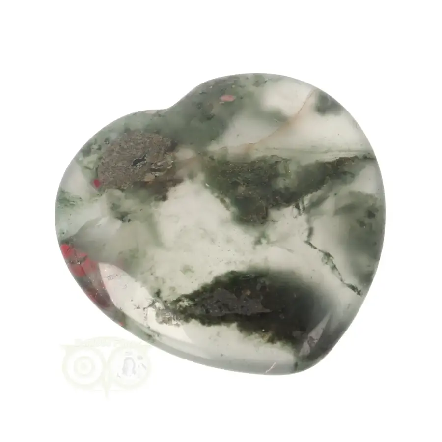 Drakenbloed Jaspis  hart worry stone ( Zorgen steen ) Nr 16-6