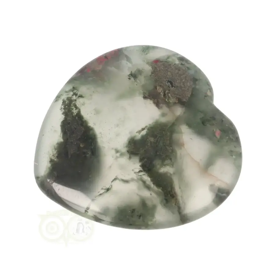 Drakenbloed Jaspis  hart worry stone ( Zorgen steen ) Nr 16-7