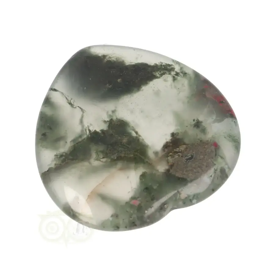 Drakenbloed Jaspis  hart worry stone ( Zorgen steen ) Nr 16-8