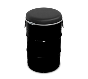DrumGrill BarrelKings - Drumgrill Big BBQ Exterieur - Noir - Acier  Inoxydable - Aspect Industriel - Panier à Charbon, Grille & Couvercle  Inclus - 200L - BarrelKings
