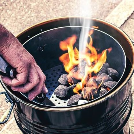 BarrelQ Petit baril de pétrole barbecue au charbon de bois Table d