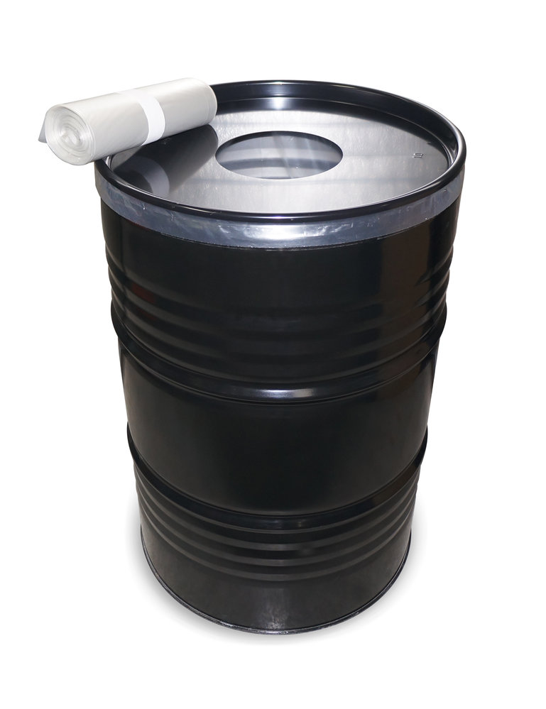 BinBin Hole 200 L Industrial metal oildrum rubbish bin with hole lid -  BarrelKings