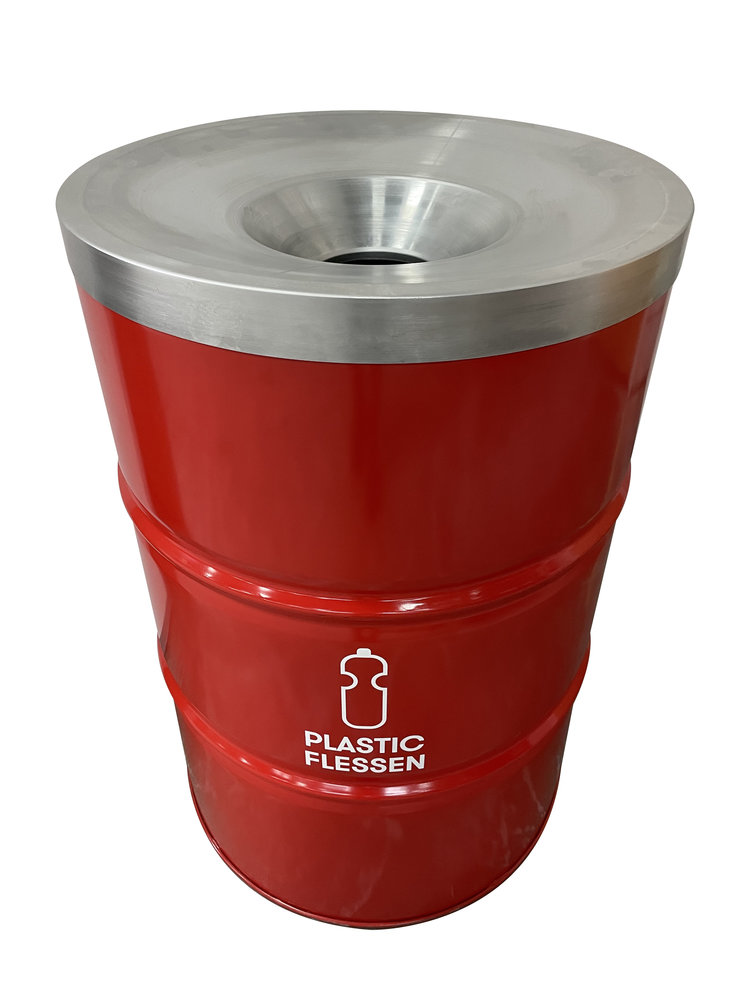potlood Meerdere Altijd BinBin Flame Red 200 Liter plastic (PET) flessen inzamel prullenbak -  BarrelKings
