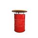 Barrelkings Olievat Statafel zwart metaal met houten blad 200 Liter vat Barrelkings Olievat Statafel zwart metaal met houten blad 200 Liter vat