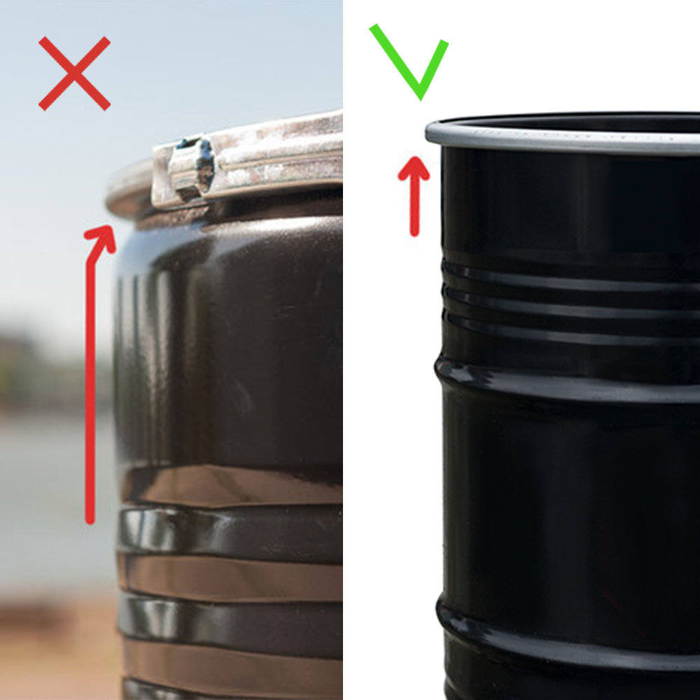 Barrelkings Stehtisch 200 Liter Ölfass mit Holzplatte - BarrelKings