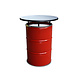 Barrelkings Red oil barrel Standing table black metal with black top 200 liter barrel Barrelkings Red oil barrel Standing table black metal with black top 200 liter barrel