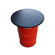 Barrelkings Red oil barrel Standing table black metal with black top 200 liter barrel Barrelkings Red oil barrel Standing table black metal with black top 200 liter barrel