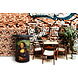 Barrelkings Design statafel 200L Mona Lisa met zwart blad Barrelkings Design statafel 200L Mona Lisa met zwart blad