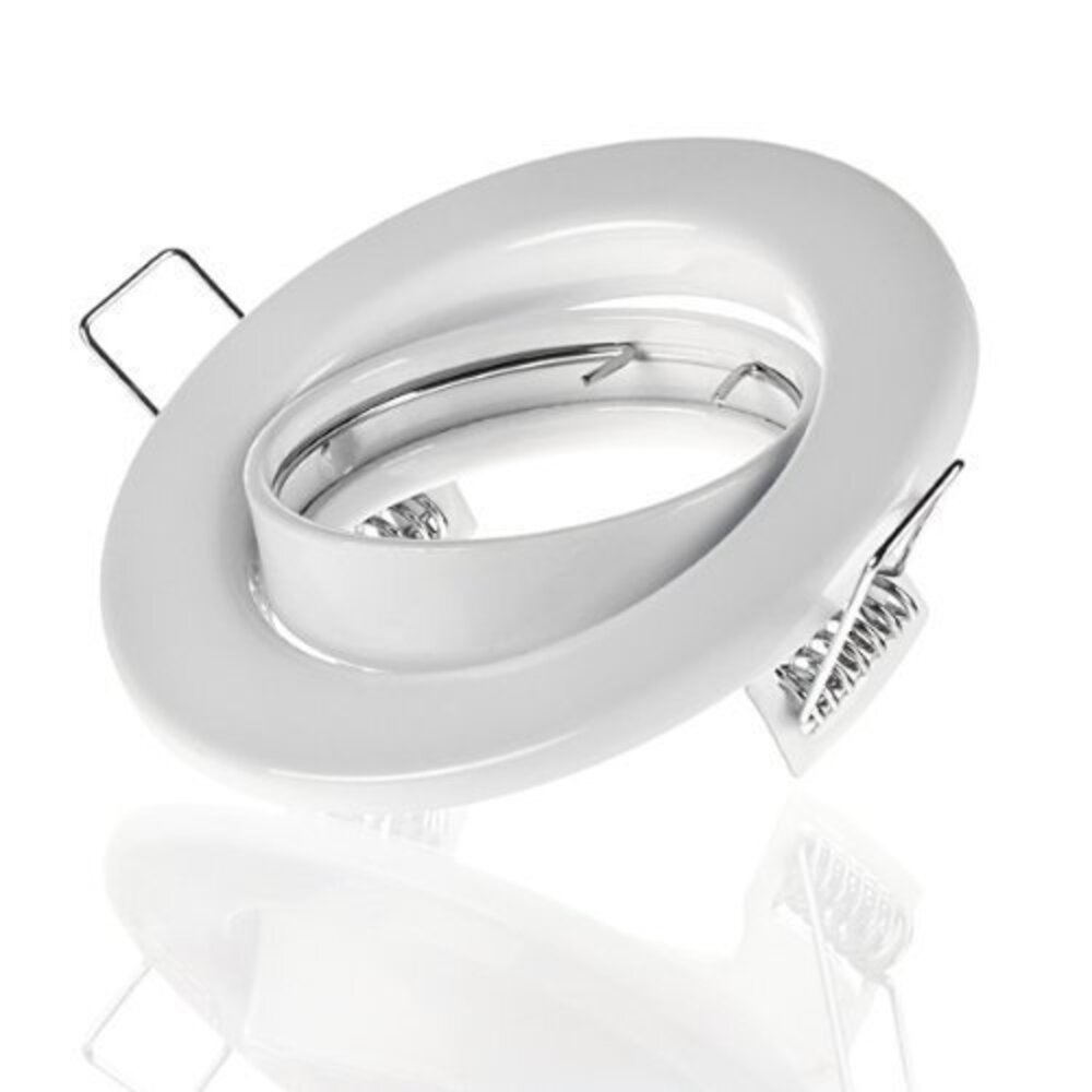 Aigostar LED-Leuchten LED GU10 / MR16 Strahler - 74mm Einbaurahmen - weiß- rund - schwenkbar - Einbaugröße 82mm