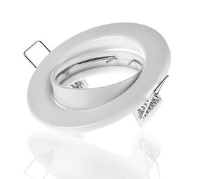 Aigostar LED-Leuchten LED GU10 / MR16 Strahler - 74mm Einbaurahmen - weiß- rund - schwenkbar - Einbaugr. 82mm