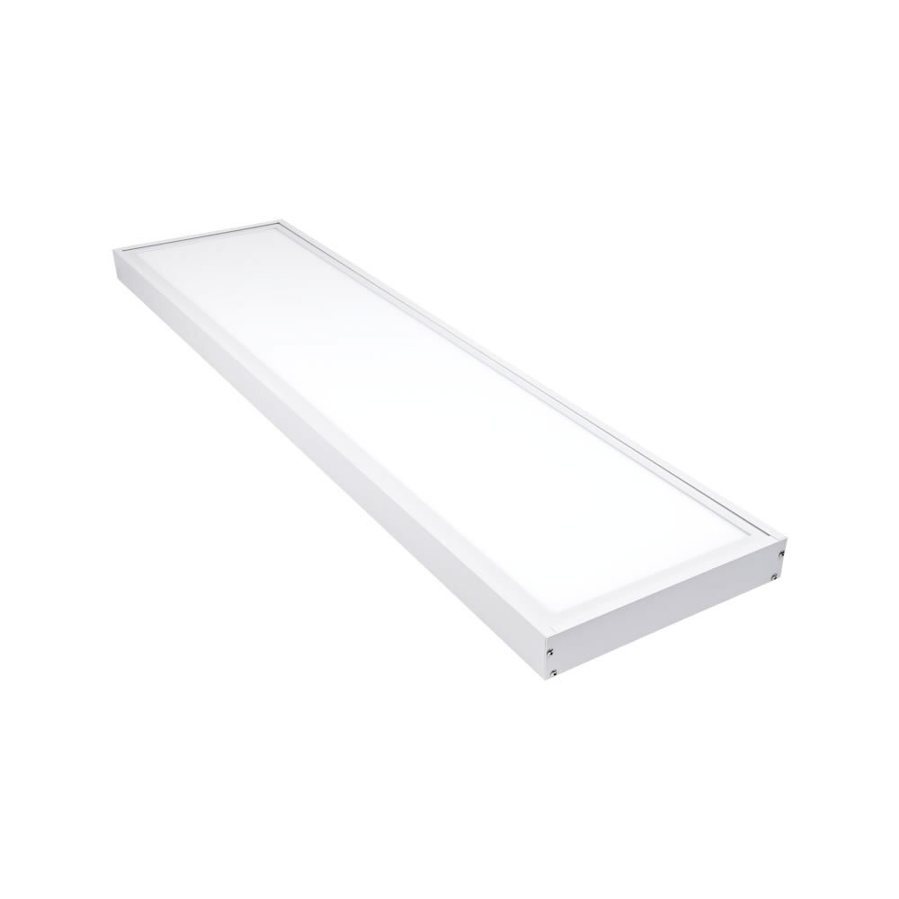 LCB LED-Beleuchtung Innovatives Design, hochwertige Technik & schnelle Lieferung! Aufputz-Klickrahmen Weiß - 120x30 cm | 42MM Schraublose Befestigung Decken montage - Geeignet für LED panelen