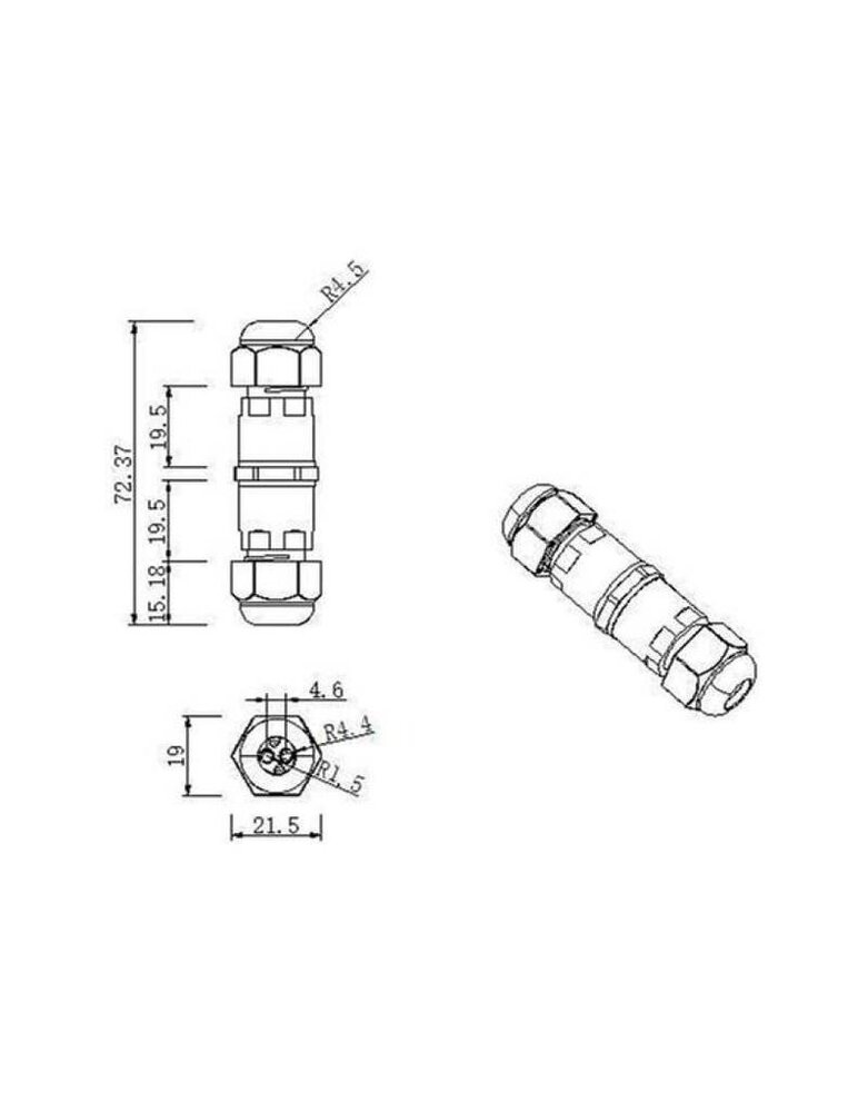 LCB LED-Beleuchtung Innovatives Design, hochwertige Technik & schnelle Lieferung! Dosenmuffe Verbinder IP68 - Wasserdicht - 2- und 3-polig 0.5 - 1 mm²