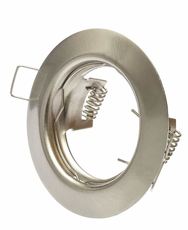 Aigostar Einbaurahmen - 60 mm - gebürsteter Stahl - rund - nicht schwenkbar - Außenmaß 77 mm - für LED Spots