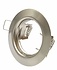 Einbaurahmen - 60 mm - gebürsteter Stahl - rund - nicht schwenkbar - Außenmaß 77 mm -  für alle LED GU10 / MR16 Strahler Einbaurahmen - 60 mm - gebürsteter Stahl - rund - nicht schwenkbar - Außenmaß 77 mm -  für alle LED GU10 / MR16 Strahler