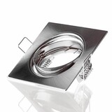 LCB LED-Beleuchtung Innovatives Design, hochwertige Technik & schnelle Lieferung! Einbauspot quadratisch – gebürsteter Stahl – schwenkbar – Einbaumaß 74 mm – Außenmaß 82 mm – 1 Stück