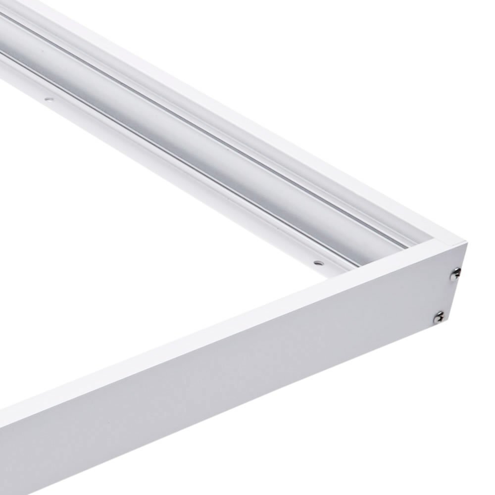 LCB LED-Beleuchtung Innovatives Design, hochwertige Technik & schnelle Lieferung! LED Aufbau-Rahmen Typ A für Panel 60×60 cm – Weißes Aluminium – 5 cm Höhe inkl. Schrauben