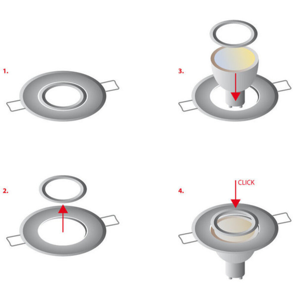 Led line GU11 / MR11 Einbaustrahler Ø35mm Rund Weiß IP44 - Ausschnitt 40mm Led line GU11 / MR11 Einbaustrahler Ø35mm Rund Weiß IP44 - Ausschnitt 40mm