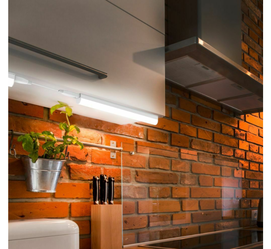 T5 LED Küchenunterbauleuchte - 90cm - Lichtfarbe optional - komplett mit 1,5m Anschlusskabel und Ein- / Ausschalter - 10W entspricht 100W
