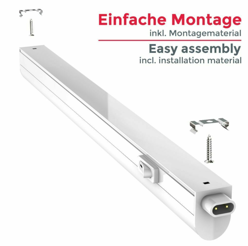 Aigostar T5 LED Küchenunterbauleuchte - 30cm - Lichtfarbe optional - komplett mit 1,5m Anschlusskabel und Ein- / Ausschalter - 4W entspricht 40W Aigostar T5 LED Küchenunterbauleuchte - 30cm - Lichtfarbe optional - komplett mit 1,5m Anschlusskabel und Ein- / Ausschalter - 4W entspricht 40W