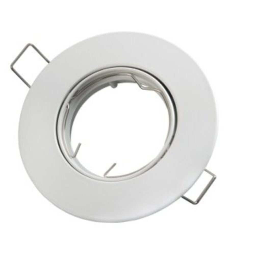 Led line: Erstklassiges Lichtdesign LED Spot Einbaurahmen für GU10 / MR16  - 80mm -  Weiß  - rund - schwenkbar - Einbaugr. 92 mm