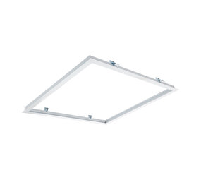 LCB LED-Beleuchtung Innovatives Design, hochwertige Technik & schnelle Lieferung! Unterputz‑Deckenrahmen, Lochmaß 613 × 613 mm, weiß | Abdeckmaß 630 × 630 mm – geeignet für 60 × 60 cm LED‑Panels (Side‑ und Backlit) in Gipsdecken