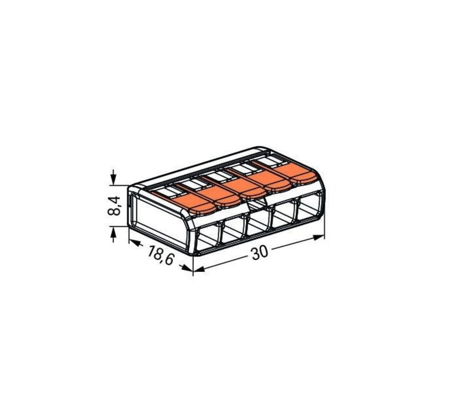 WAGO Federklemme 5-polig 0.14-4 mm² - 2 Stück