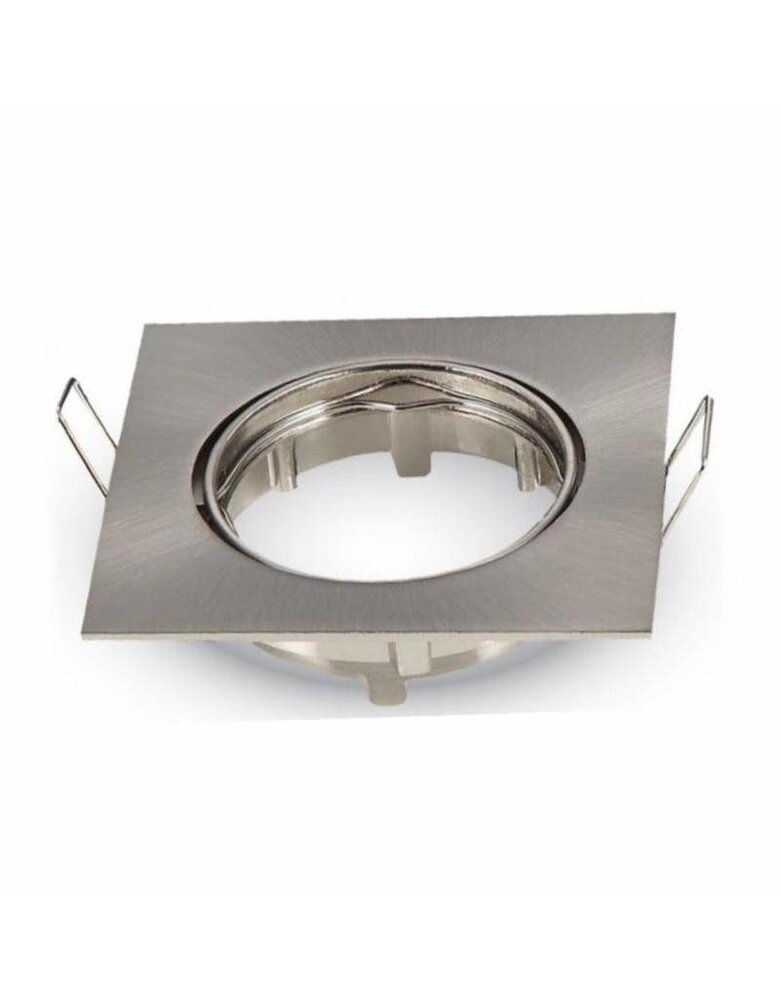 LCB Einbauspot quadratisch – gebürsteter Stahl – schwenkbar – Einbaumaß 74 mm – Außenmaß 82 mm – 1 Stück