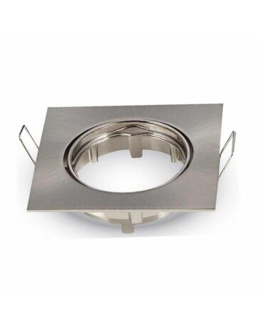 LCB Einbauspot quadratisch – gebürsteter Stahl – schwenkbar – Einbaumaß 74 mm – Außenmaß 82 mm – 1 Stück