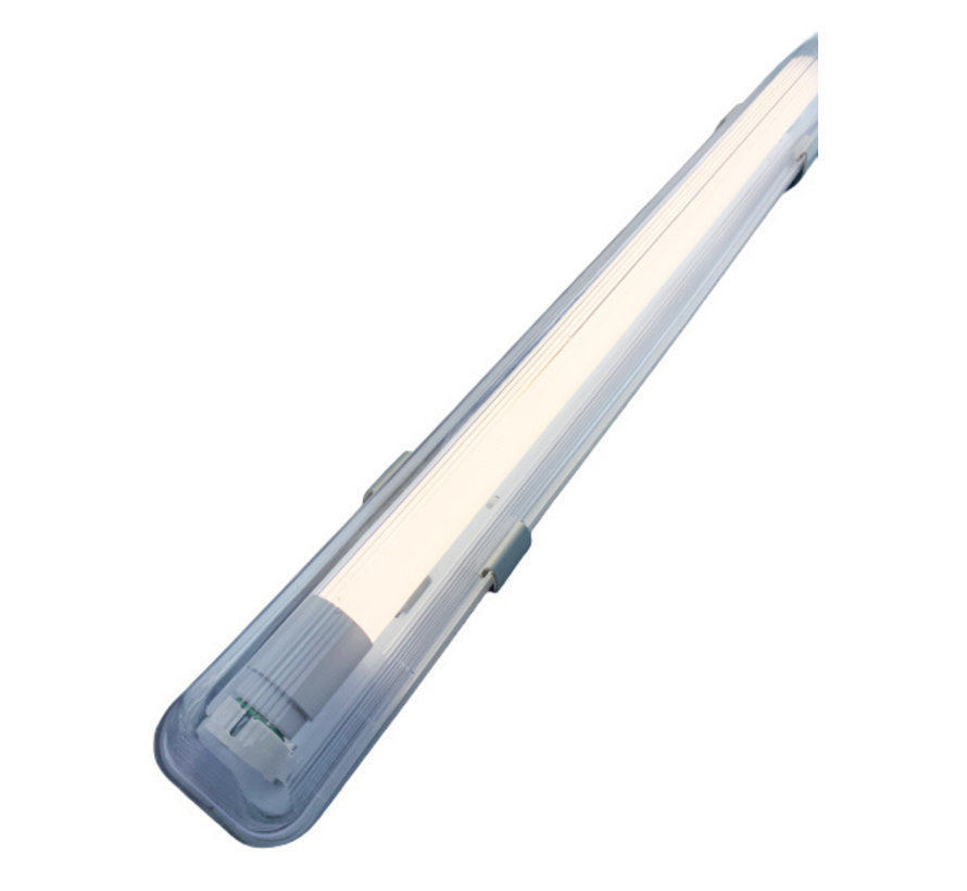 LED Leuchtstoffröhren Komplettset - 150cm Einzelfassung - IP65 Feuchtraum - Wannenleuchte - inkl. 24W LED Leuchtstoffröhre