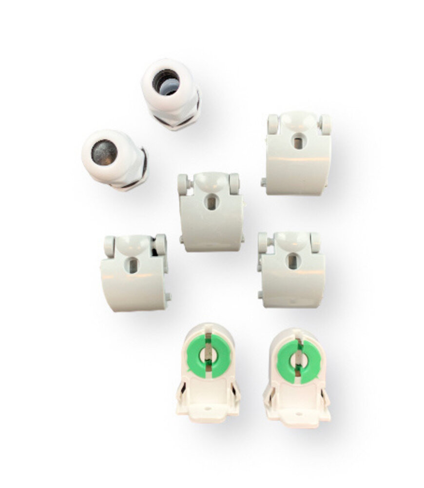 Spectrum Set - 150cm Doppelfassung - IP65 Feuchtraum -Wannenleuchte + 2 x 25W LED Leuchtstoffröhren 3000K - 830 - Warmweiß - Komplett