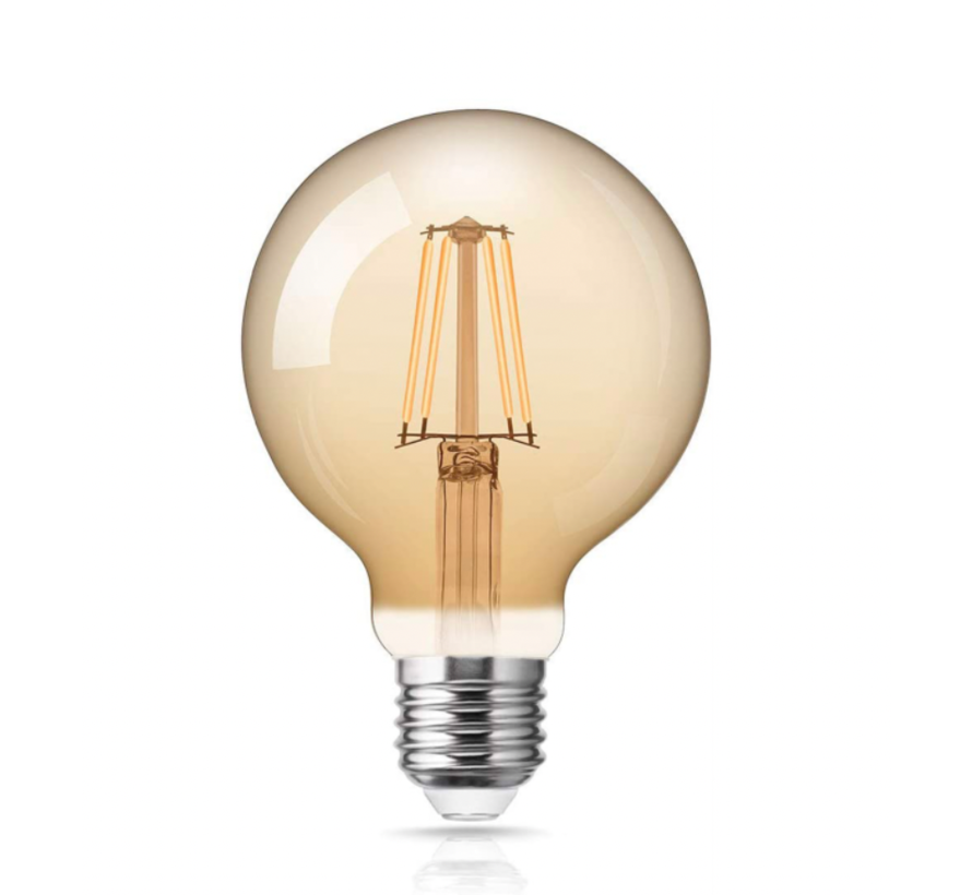 Dimmbare LED Fadenlampe E27 G125 6W 2200K extra Warmweiß