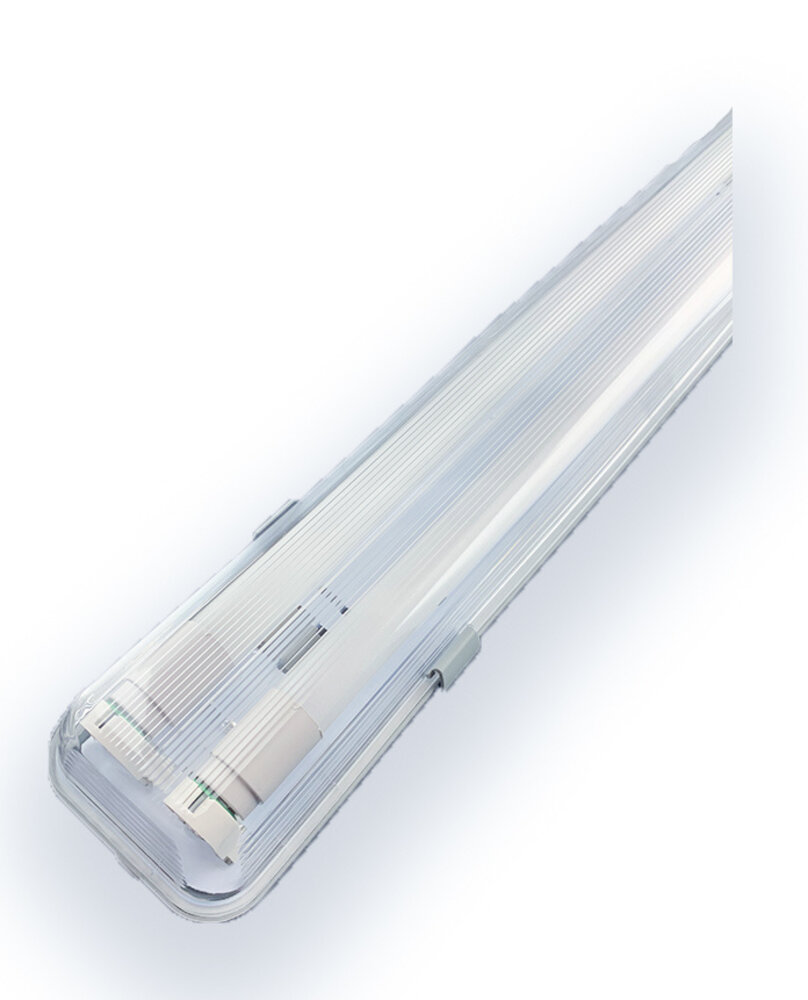 Spectrum Komplettset - 150cm Doppelfassung - IP65 Feuchtraum -Wannenleuchte + 2 x 25W LED Leuchtstoffröhren 6000K - 865 - Tageslichtweiß Spectrum Komplettset - 150cm Doppelfassung - IP65 Feuchtraum -Wannenleuchte + 2 x 25W LED Leuchtstoffröhren 6000K - 865 - Tageslichtweiß