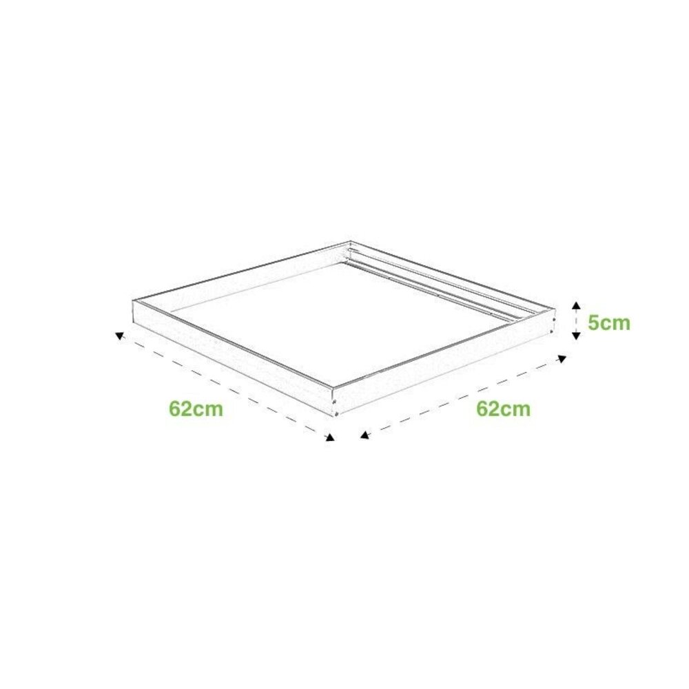 LCB LED-Beleuchtung Innovatives Design, hochwertige Technik & schnelle Lieferung! Aufputz-Deckenrahmen Weiß  - 62x62 cm | 42MM Geeignet für LED panelen