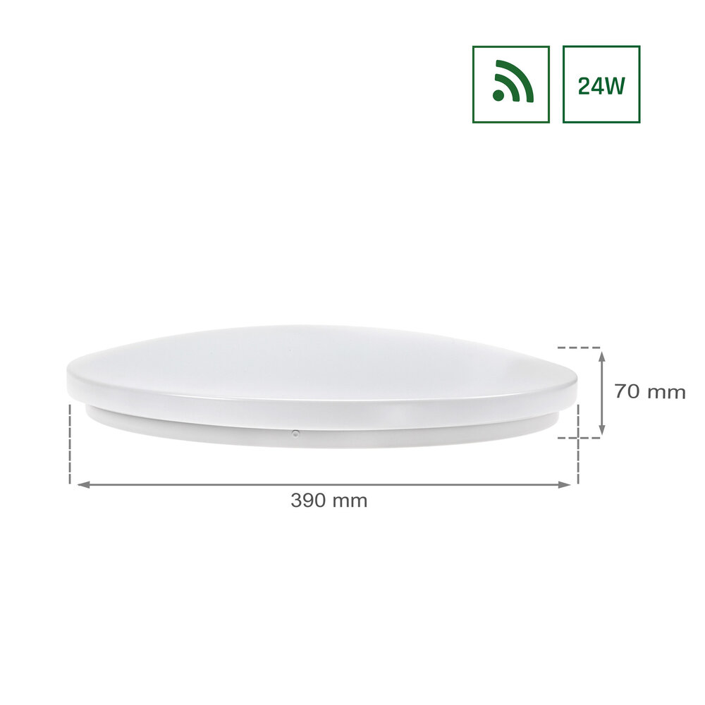 Spectrum WLAN LED Deckenleuchte - Ø39cm 24W - CCT Alle Lichtfarben - per App steuerbar Spectrum WLAN LED Deckenleuchte - Ø39cm 24W - CCT Alle Lichtfarben - per App steuerbar