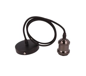 LED line Lampenfassung für LED E27 Fadenlampen - 1m Nylon-Stromkabel - Anthrazit - max. 50W LED line Lampenfassung für LED E27 Fadenlampen - 1m Nylon-Stromkabel - Anthrazit - max. 50W