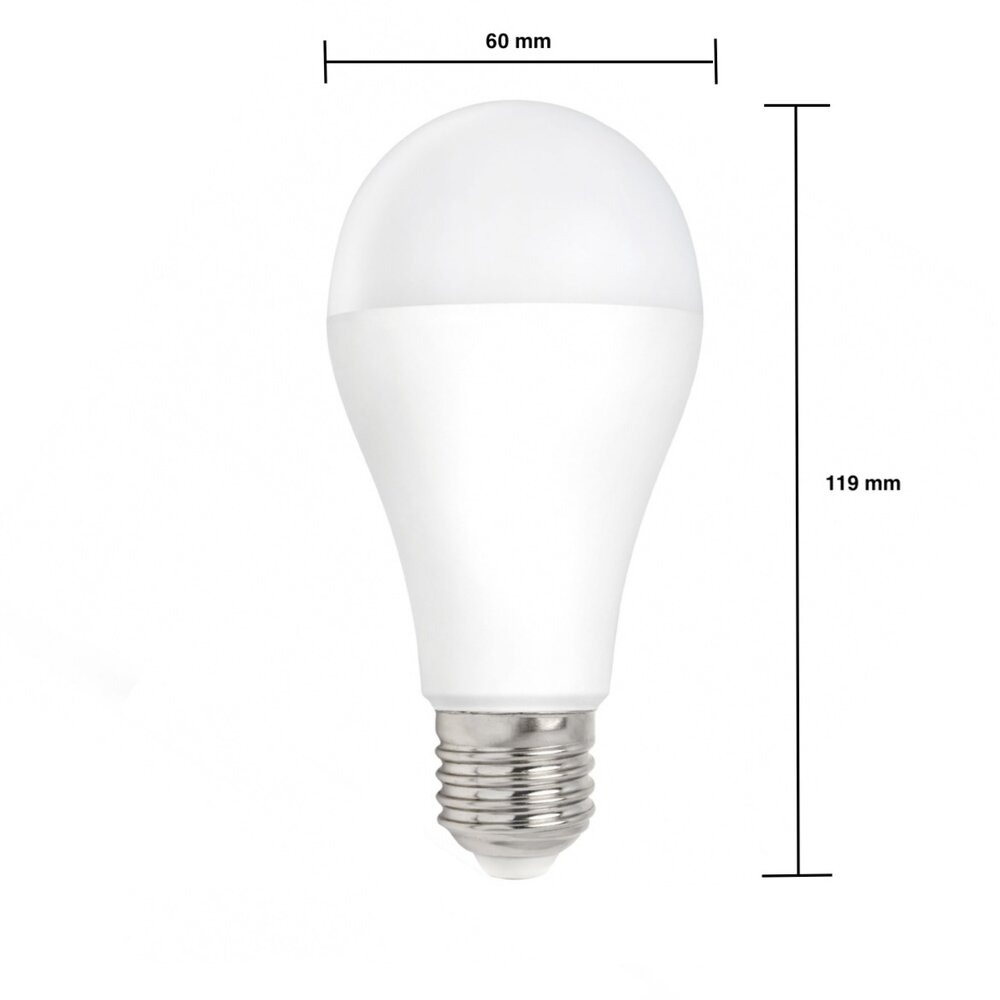 Modee Lighting LED Lampe E27 A60 – 18,5W 1900lm – 2700K Warmweiß – Kunststoffgehäuse